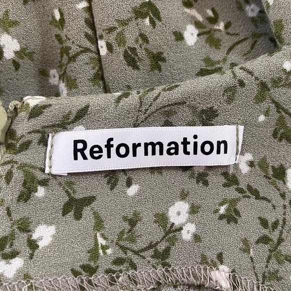 Reformation Lacey Sun Dress Floral Midi Feminine Coquette Cottagecore Green 10 - Picture 12 of 16